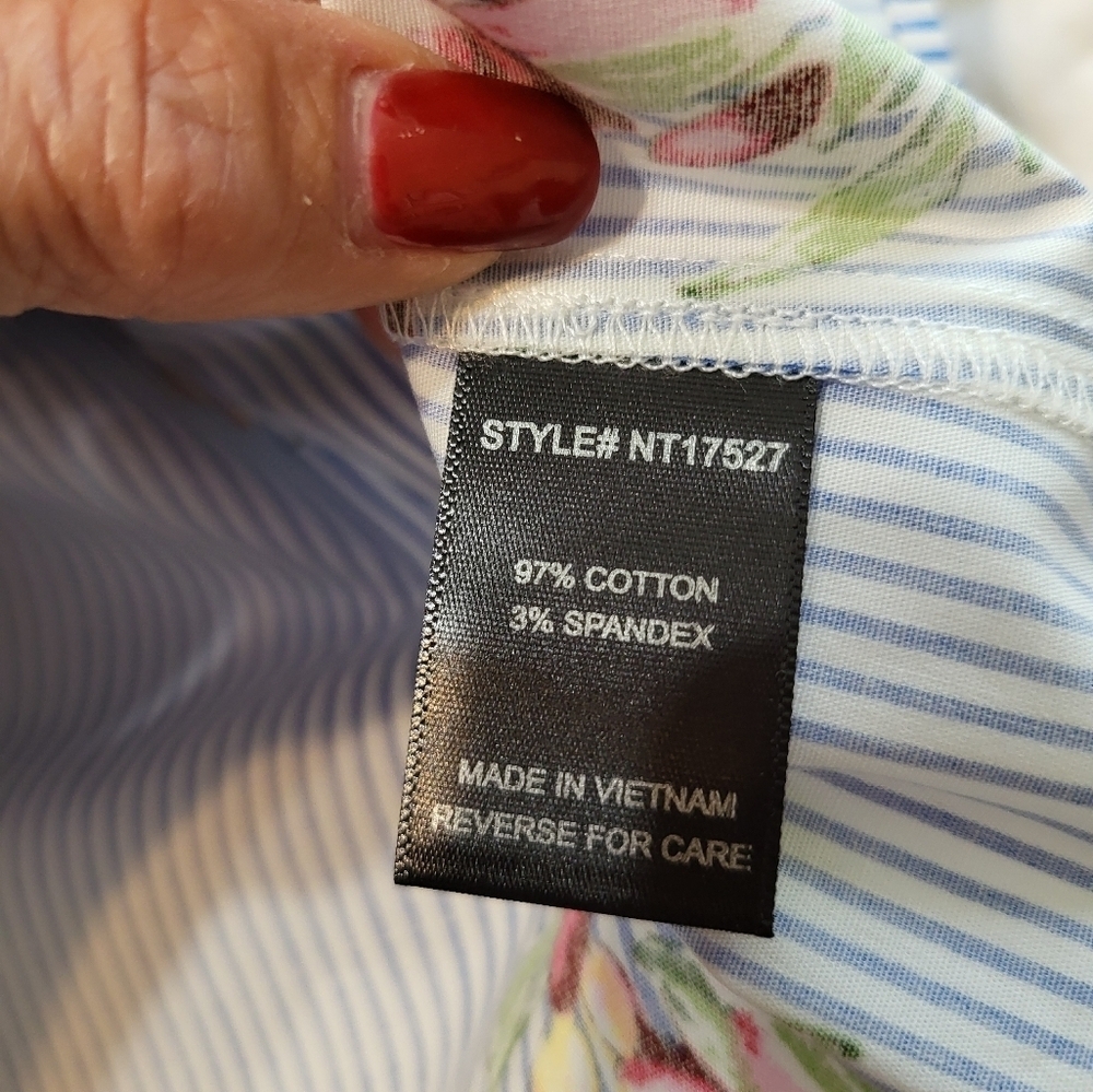 Lumiere Floral Striped One Shoulder Small Blouse NWT - Picture 4 of 12